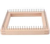 Mini máquina de tejer de madera con ganchos para hacer tapetes, sombreros, mantas y calcetines (l 23,6 x 13 x 2,8 pulgadas)