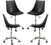 Pack 4 sillas blok office - negro
