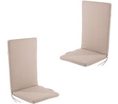 Pack de 2 cojines de sillas de jardín reclinables olefin marrón