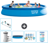 Paquete de piscina - intex - alrededor - 457x457x84 cm + accesorios a1170