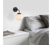 Lámpara de pared horn-12217 crema antigua negro metal vidrio 15x21x27 cm