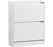 Zapatero de pared con 2 baldas de roble blanqueado 63x80 cm