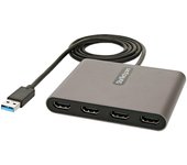 Startech.com adaptador usb 3.0 a 4 puertos hdmi - tarjeta gráfica y de vídeo externa - dongle llave usb-a a 4x hdmi - 1080p a 60hz - conversor