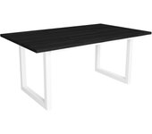 Mesa de comedor - 8 comensales - 170 - robusta y estable gracias a su estructura y patas macizas - negro - estilo industrial