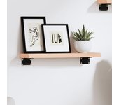 Estante de pared 40x10x2 cm madera maciza de roble sin tratar