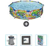 Paquete de piscina - bestway - alrededor - 274x274x66 cm + accesorios cb84