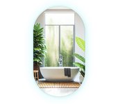 Espejo irregular - ovalado - led para maquillaje de baño - luz fría