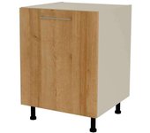 Mueble de cocina bajo con 1 puerta en gris cream y roble vega. 85 cm(alto)60 cm(ancho)60 c