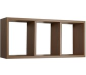 Estante rectangular de pared 3 compartimentos roble tabaco mod. tristano