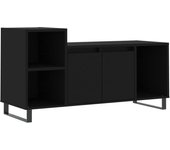 Mueble de tv de contrachapado negro 100x35x55 cm
