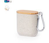 Cable cargador triple con caja caña de trigo :micro usb, tipo c y lightning 5v dc 2.4a 5,7x6,4x3,1 cm. color: beige dam