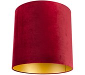 Pantalla de lámpara de terciopelo roja 40/40/40 con interior dorado