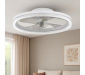 Ventilador de techo con luz 50cm lavezzi, 30w, 3000lm, blanco, silencioso, cct 6 opciones de luz blanca, mando a distancia