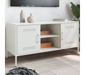 Mueble tv blanco 100,5x39x50,5 cm acero
