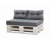 Cojin palets 120x80cm asiento y respaldo 2x 60x40cm, cojin palets gris, conjunto cojines jardin, cojin jardin, conjunto cojines para muebles jardin