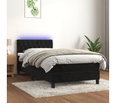 Somier de láminas con colchón y led negro 90x200 cm