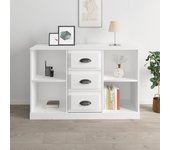 Aparador | aparador de comedor | armario de cocina madera contrachapada blanco brillo 104,5x35,5x67,5 cm cfw38830