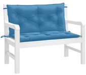 Cojines para banco jardín 2 uds | cojín exterior tela azul melange 100x50x7 cm cfw64144