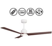 Ventilador de techo con luz silencioso dc con mando anne negro-madera clara 127 cm invierno-verano