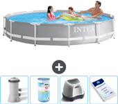 Paquete de piscina - intex - alrededor - 366x366x76 cm + accesorios a2099