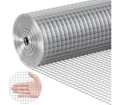 Vevor malla de alambre soldada 610 mm x 7,62 m rollo de malla de alambre galvanizado en caliente 12,7x12,7 mm valla de alambre de gallinero calibre 19