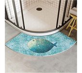 Estera de baño curvada, estera de ducha curvada, estera de baño curvada lavable, ab
