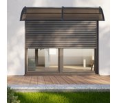 Marquesina exterior para puertas mellerud protección policarbonato / plástico 300 x 100 cm - negro y marrón [en.casa]