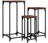 3 piezas mesas auxiliares apilables | mesita auxiliar | mesa de café madera ingeniería marrón roble cfw67253