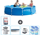 Paquete de piscina - intex - alrededor - 305x305x76 cm + accesorios cb55