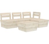 Muebles de palets para jardín 5 piezas | conjunto de comedor | conjunto de descanso madera de abeto impregnada cfw449592