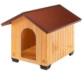 Ferplast caseta de exterior para perros domus extra large de madera fsc, pies aislantes, rejilla de ventilación, puerta con perfil de aluminio