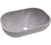 Lavabo khan | lavabo cerámico ovalado | 46 x 36 x 13 cm | acabado gris mármol | sin orificio para grifo | lavabo sobre encimera | alday