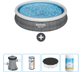 Paquete de piscina - bestway - alrededor - 366x366x76 cm + accesorios cb51
