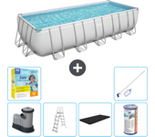 Paquete de piscina - bestway - rectángulo - 640x274x132 cm + accesorios cb36
