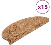 Alfombrillas de peldaños de escalera 15 piezas | alfombras de escalera | tapetes de escalera beige 65x21x4 cm cfw64966