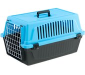 Ferplast transportín gato, transportín para perro pequeño y gatos de hasta 8 kg, puerta de hierro plastificado, ranuras de ventilación, 37 x 58 x h 32