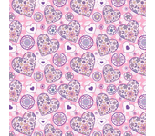 Papel pintado floral de corazones