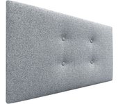 Dhome cabecero de tela aqualine pro con 2 hileras de botones cabezal tapizado cama lujo (gris perla, 105cm)