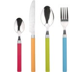 Set 24pcs cubertería acero inoxidable con mangos multicolor en polipropileno energy
