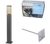 Farola exterior moderna gris oscuro con cristal ahumado 80 cm - malios
