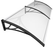 Marquesinas exterior para puertas y ventanas tejadillo de protección, 200x80cm, negro