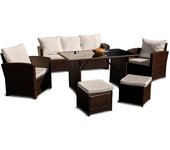 Sofa + mesa + 2 sillones+ 2 pufs de ratan pe. muebles de jardin y terraza