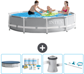 Paquete de piscina - intex - alrededor - 305x305x76 cm + accesorios cb7