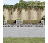 Vidaxl banco de jardín con cesta de gaviones madera de pino impregnada