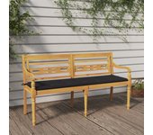 Vidaxl banco batavia con cojín antracita madera maciza de teca 150 cm