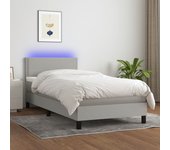Somier de láminas con colchón y luz led gris 90x190cm