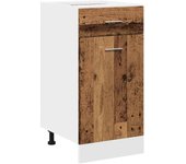 Armario inferior cajón cocina madera envejecida 40x46x81,5cm