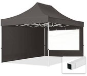 3x4,5 m carpa plegable, economy acero 30mm, 2 laterales con ventanas panorámicas, gris oscuro