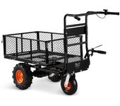 Vevor carro utilitario eléctrico, capacidad 226 kg, carro jardín acero 36v 432wh con freno, transportador robusto de 3 ruedas, para granja y camping