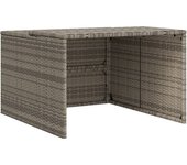 Caseta de robot cortacésped ratán sintético gris 86x90x52/57cm